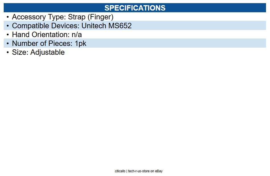 Unitech 386208G MS652 Changeable Finger Strap