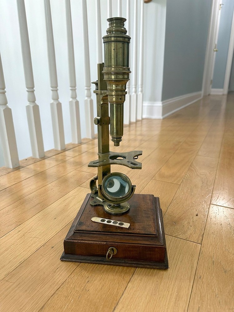 c. 1750 Cuff-Type Brass Microscope by George Sterrop