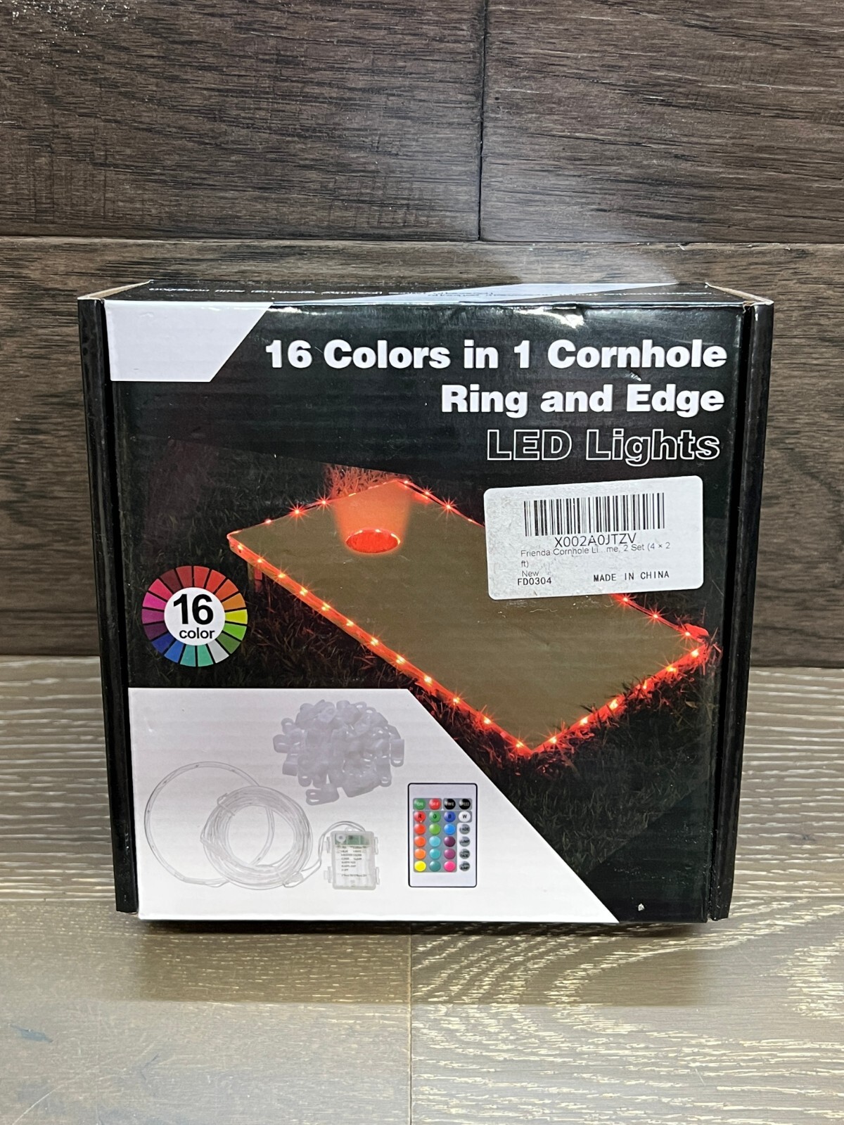 LED Cornhole Lights for Board Edge Hole Ring Remote Control 16 Color Change 2PCS
