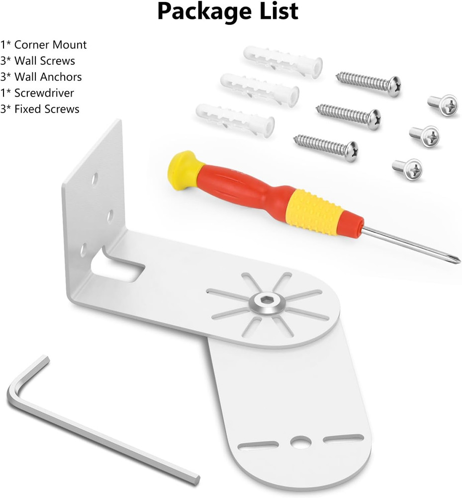 Adjustable Corner Mount Bracket for Eufy Security Solocam S340/E30/E42, Metal Wa