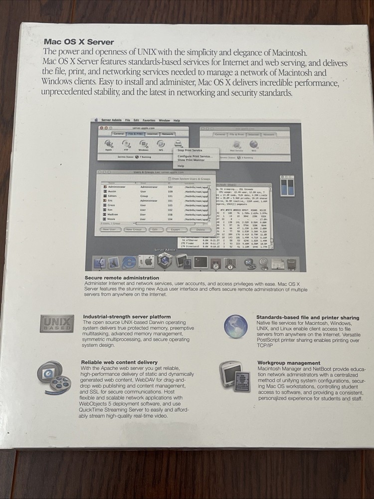Vintage 2001 Apple Mac OS X Server Software CD Version 10.1 SEALED 10 client