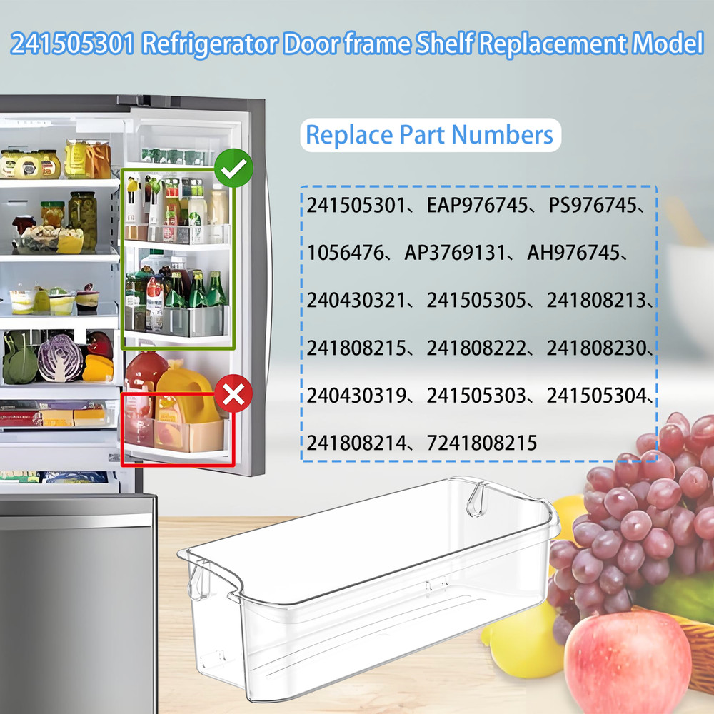 [2 Pack]Upgraded 241505301 Refrigerator Door Bin Shelf