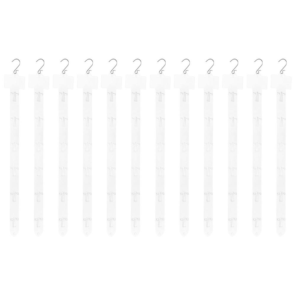12Pcs Hanging Merchandise Strips with Hook, 18.5" Display Rack Stand, Clear