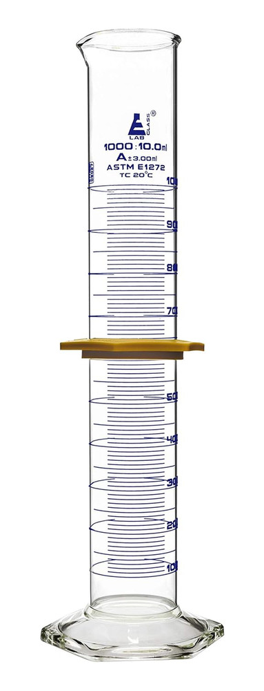 Graduated Cylinder, 1000Ml - ASTM, Class a Tolerance ±3.00Ml - Protective Collar