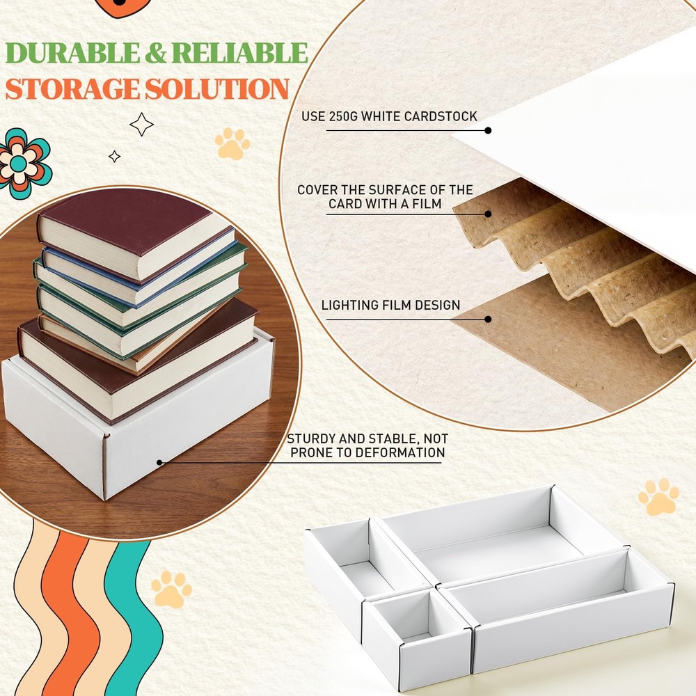 25 Pack Cardboard Storage Box Open Boxes Parts Sorting Boxes File Storage for...