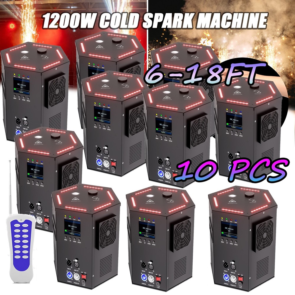 1200W Large Cold Spark Firework Machine Stage Effect Party Wedding DMX w/Remote