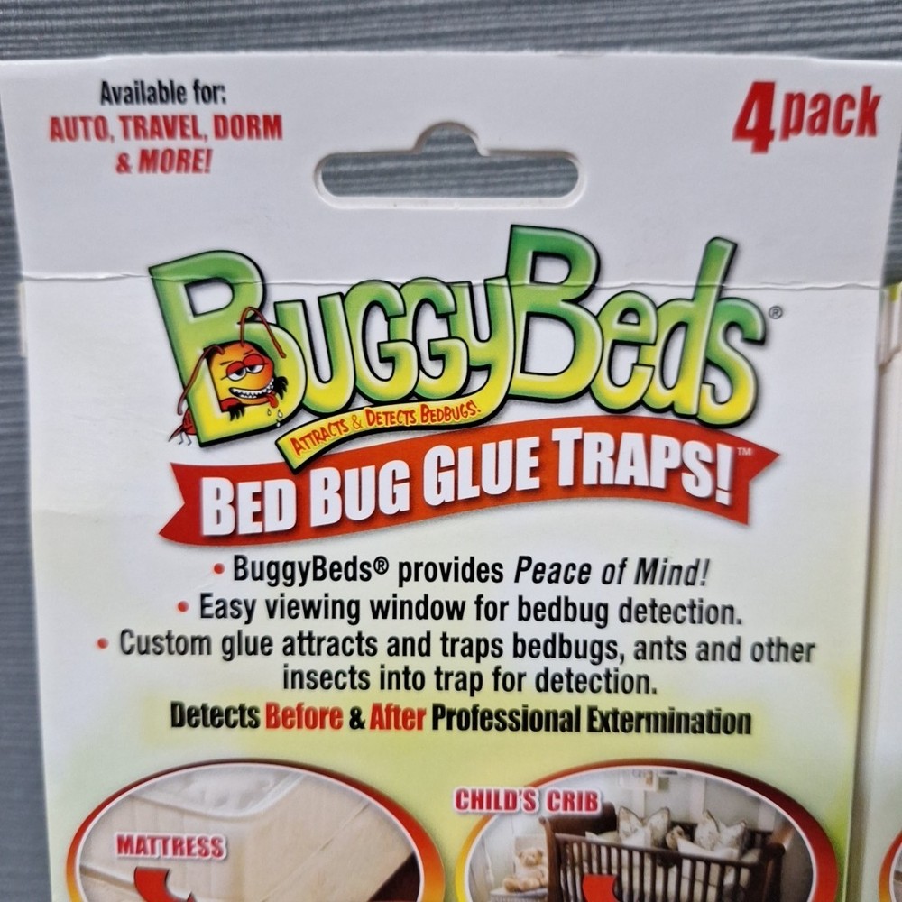 2 BuggyBeds Bed Bug Glue Traps Early detector Home - 4 Pack