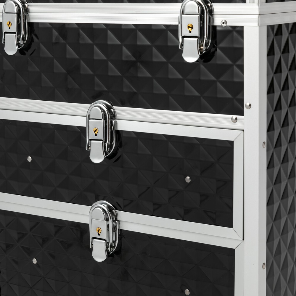 Professional Rolling Makeup Case Train Case Cosmetic Trolley Cosmetic Organizer