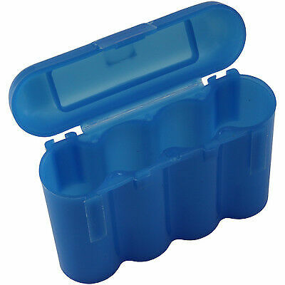 2 BLUE AA AAA BATTERY BATTERY PLASTIC STORAGE CASE HOLDER BOX USA SHIP