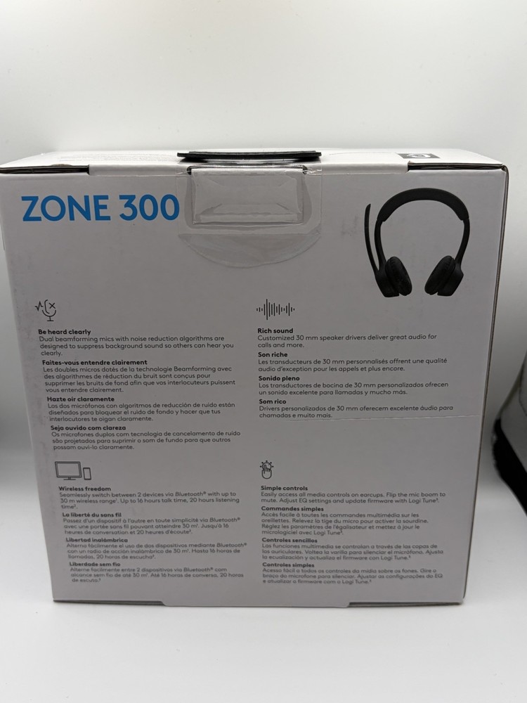 Logitech Zone 300 Wireless Bluetooth Headset PC , Mac, Chrome, Linux, iOS Black