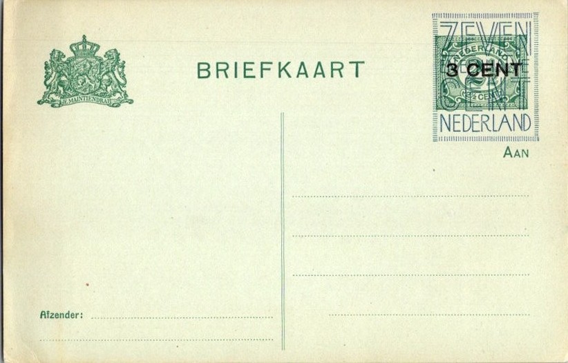Netherlands Higgins & Gage 104 Unused.