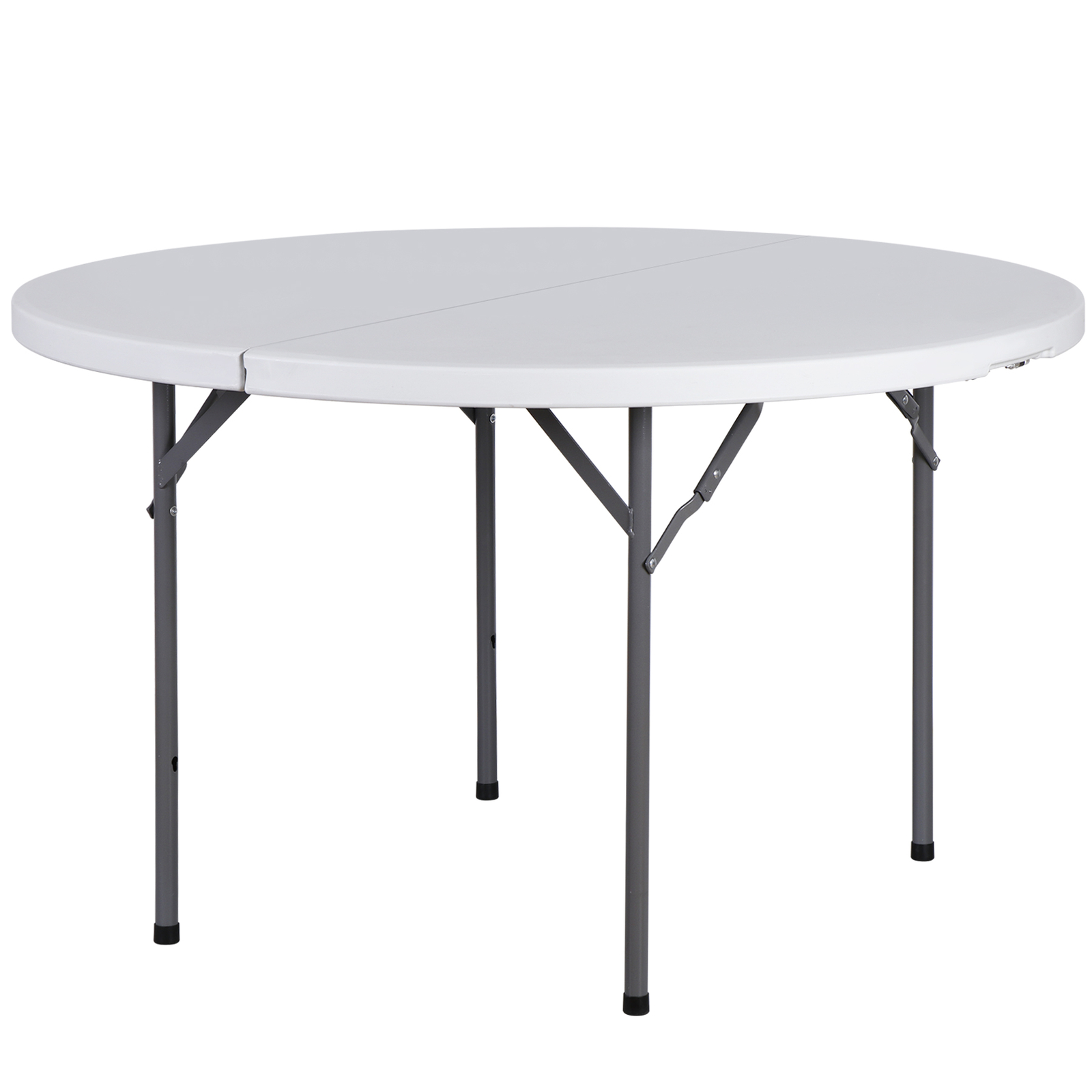 48" Round Bi-Folding Commercial Table Plastic Dining Card Table for Outdoor
