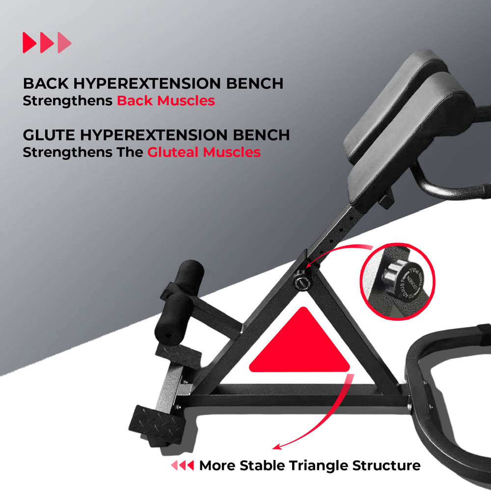 Roman Chair Lower Back Extension Machine, Reverse Hyperextension Bench