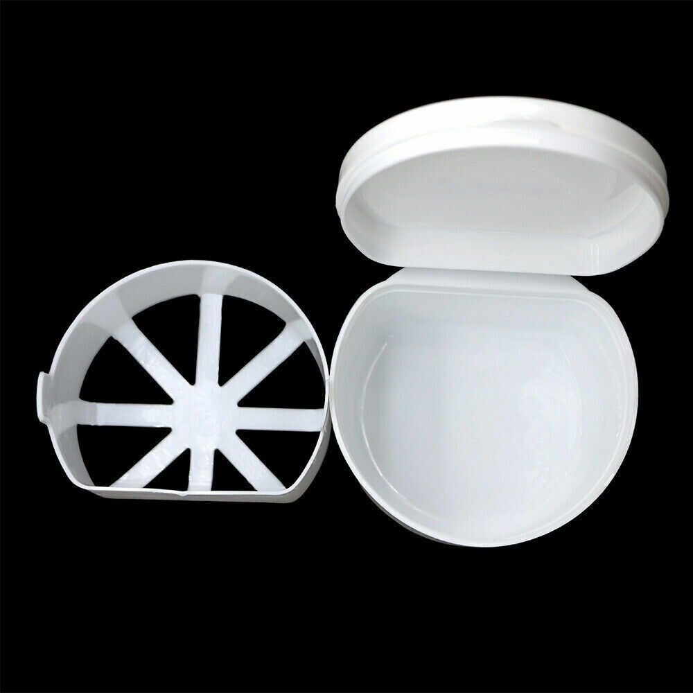 Dental Denture Storage Box False Teeth Case Container Mouthguard Container Blue