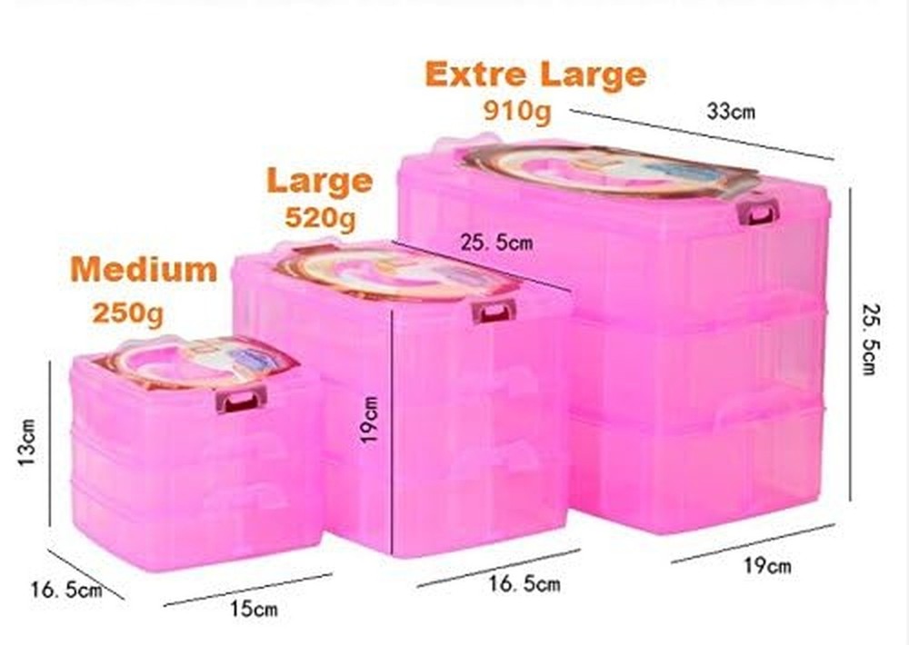 DJUNXYAN 3-Tier 18 Sections Transparent Stackable Adjustable Compartment Slot...