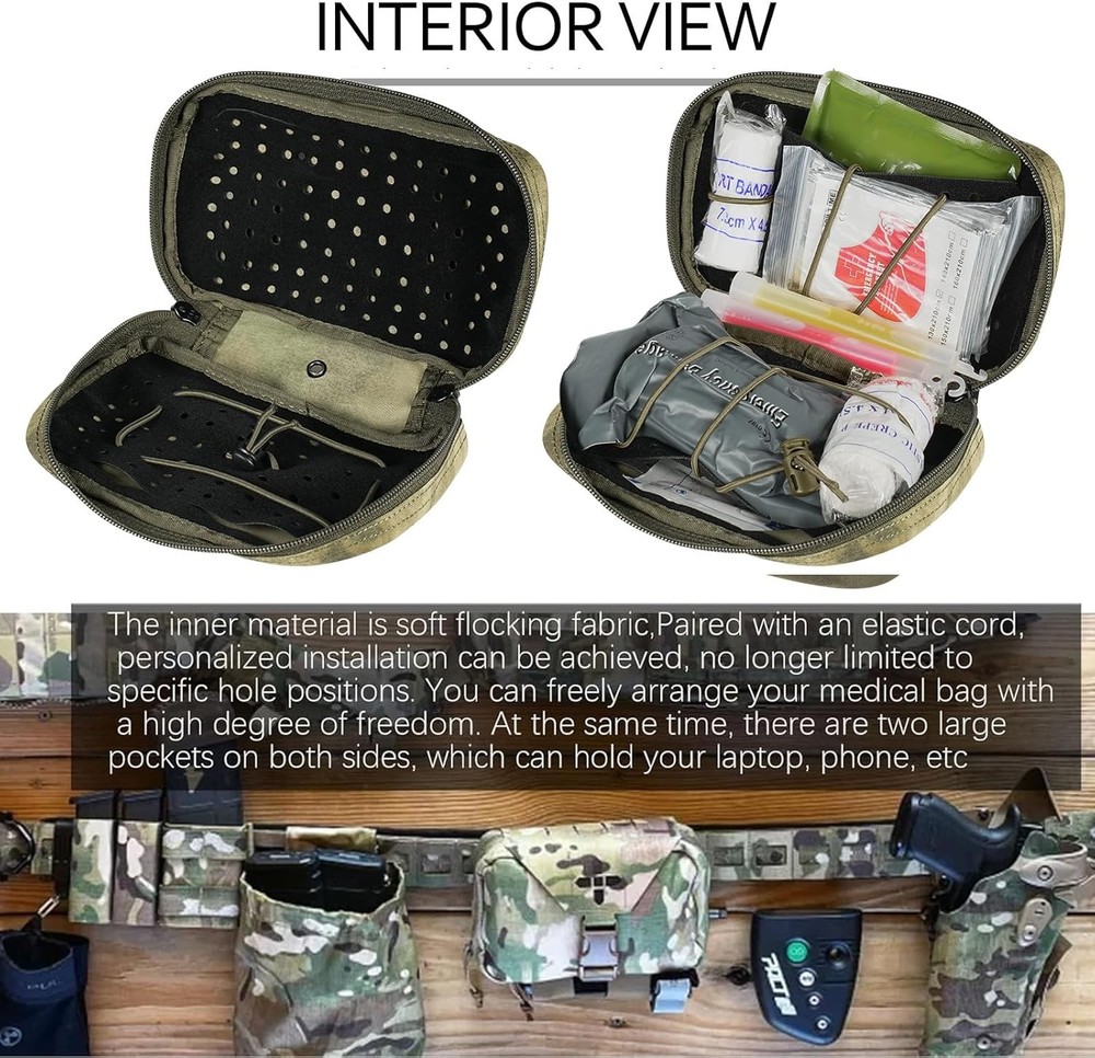 Ifak Pouch-Rapid Deployment Tactical MOLLE Trauma Kit Pouches, Quick Release Tea