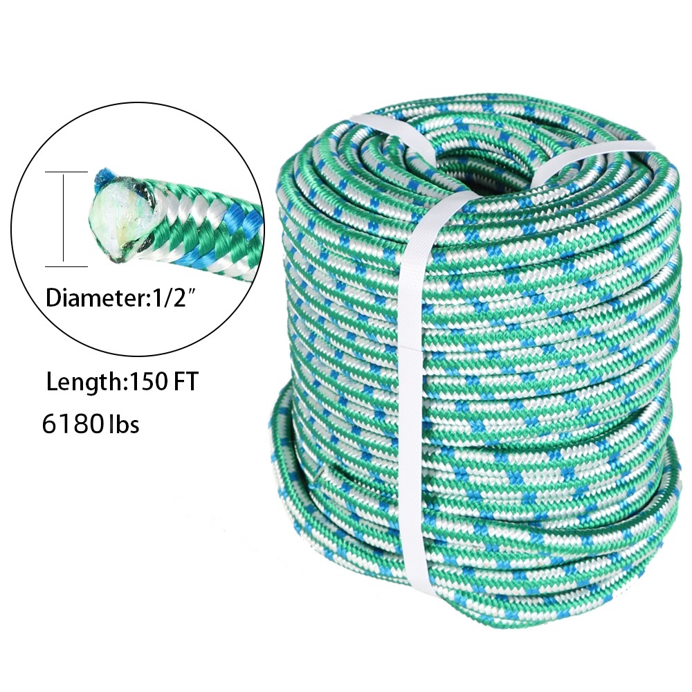 16 Strand Durability Braid Polyester Rope 1/2" × 150' Arborist Tree Rope