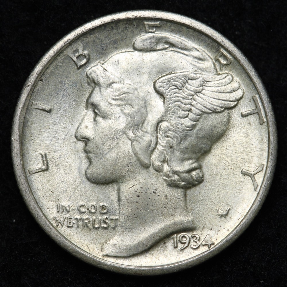 1934-D Mercury Silver Dime BU *UNCIRCULATED* MS E306 RUMT