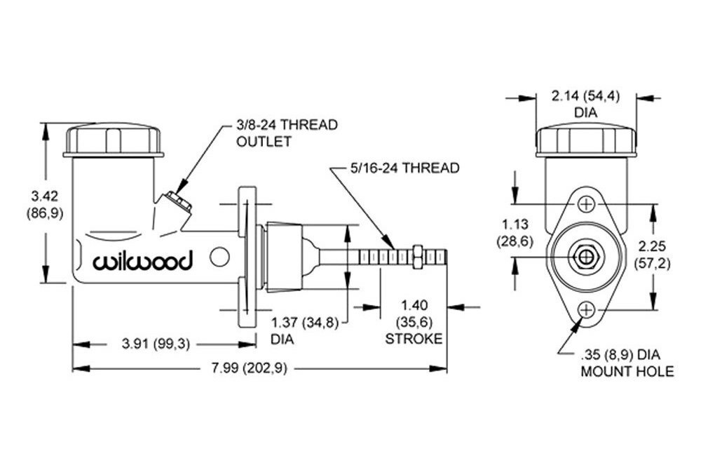 Wilwood 260-2636 Integral Reservoir Master Cylinder
