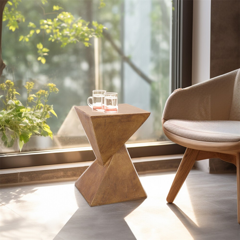 Twist Table Teak Root Shape Stool Pedestal Concrete Accent Table Coffee End Desk