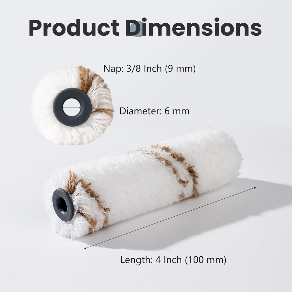 10 Pack Microfiber Paint Roller 4 Inch: Small Roller Covers 3/8 Inch Nap