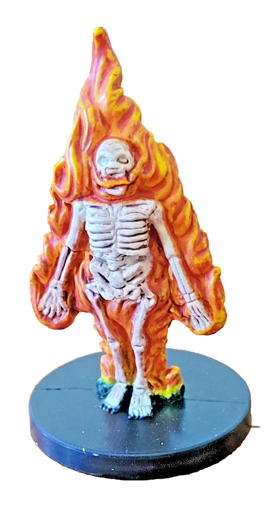 Burning Skeleton - Deathknell # 49 U - D&D Miniatures - Includes stat card.