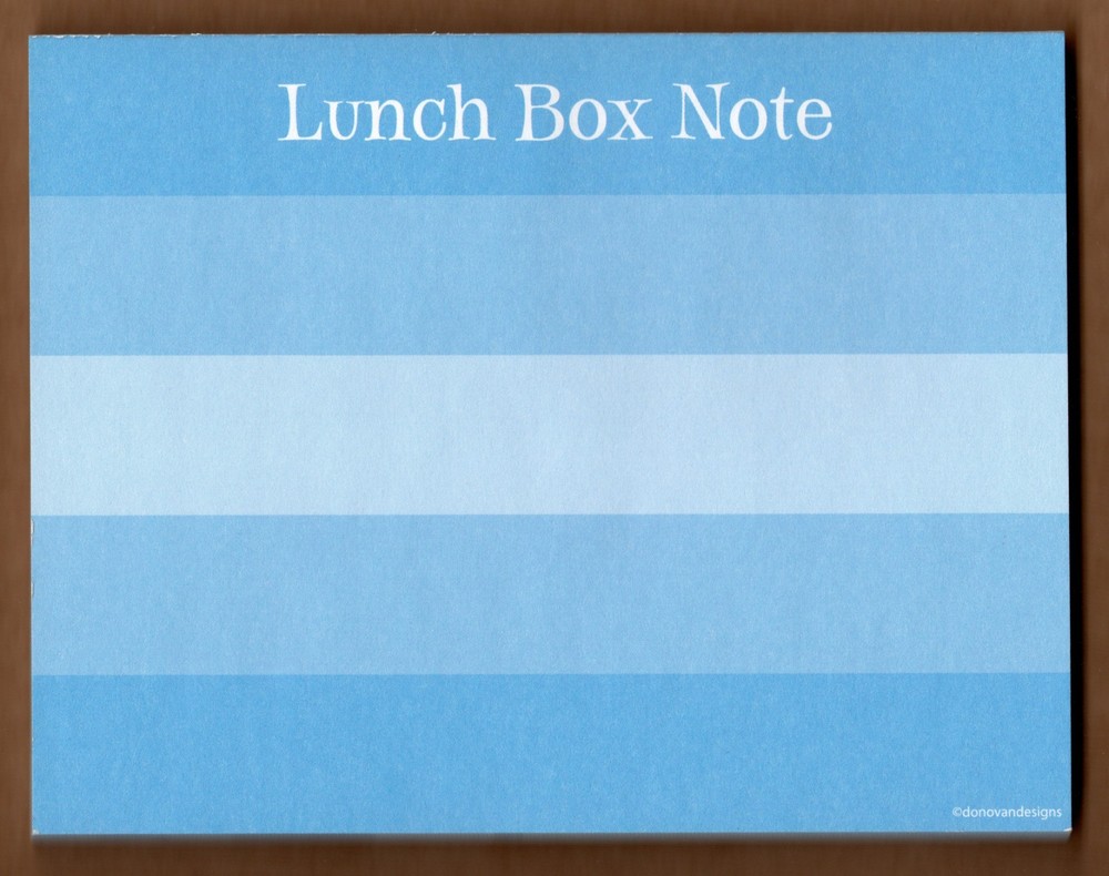 47 Lunch Box Notes, Note Pad, 5.5", Blue Striped, For School/Students/Children
