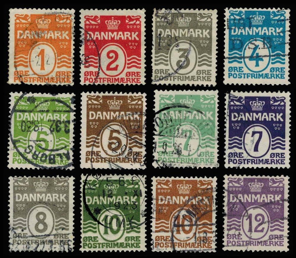 Denmark Scott 85-96 Used.