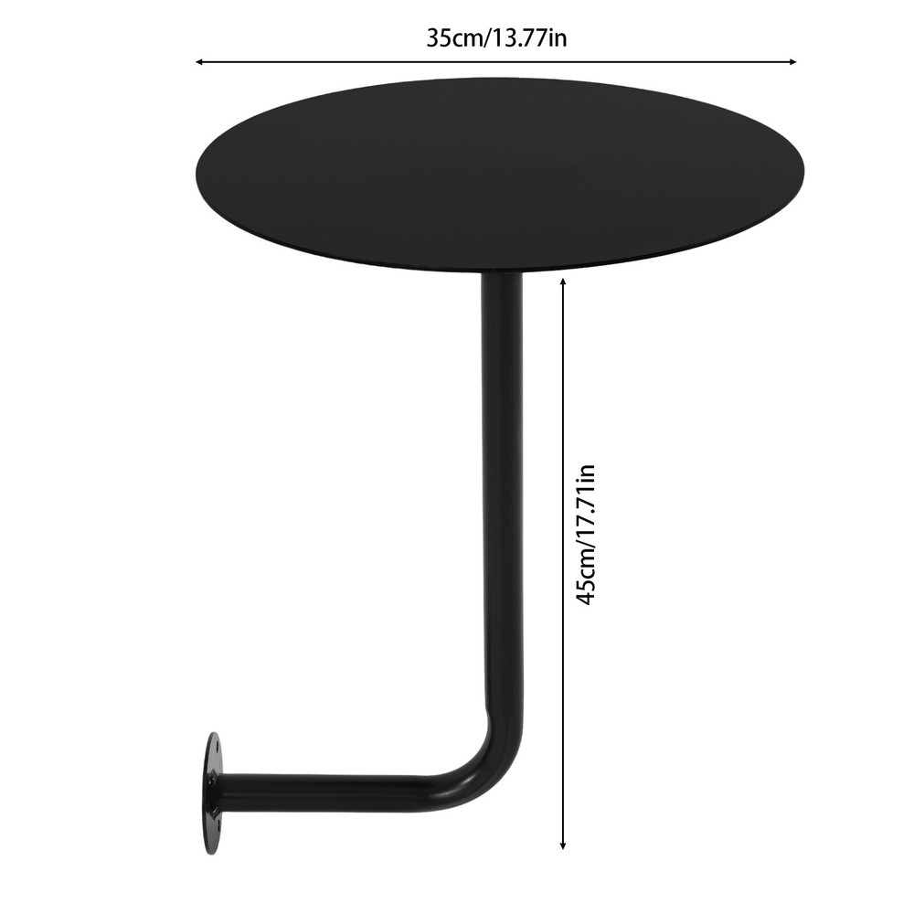 Round Pub Table Black Bar Table Wall Mounted Iron Cocktail Table Bistro Table