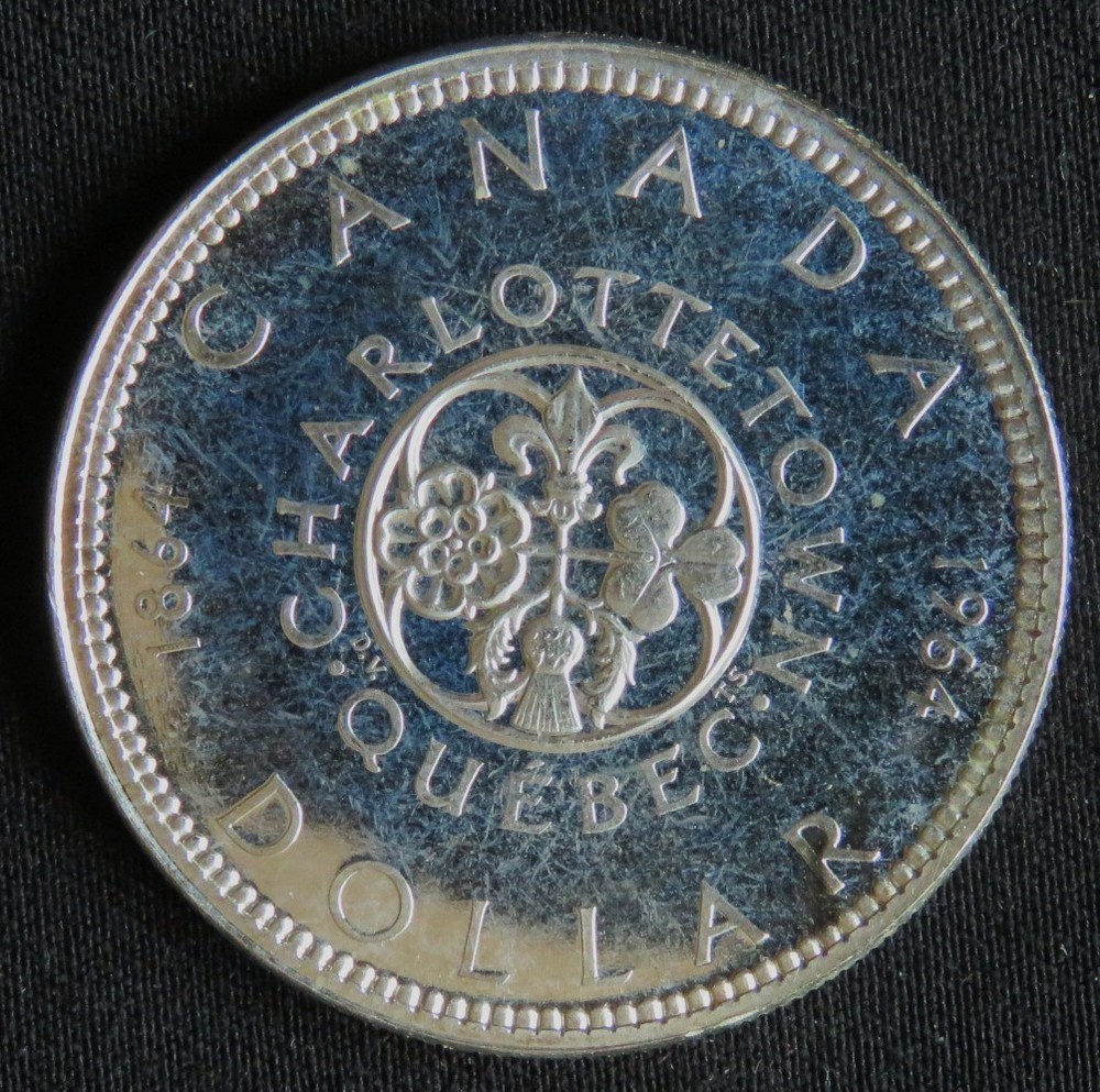 1964 Canada One Dollar Charlottetown, Quebec - Silver (E4-3)