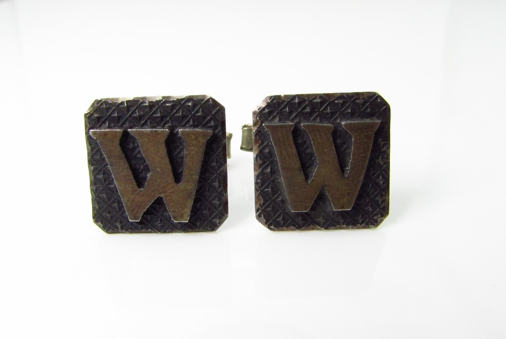 Sterling Front Cufflinks with a W Monogram From Mexico