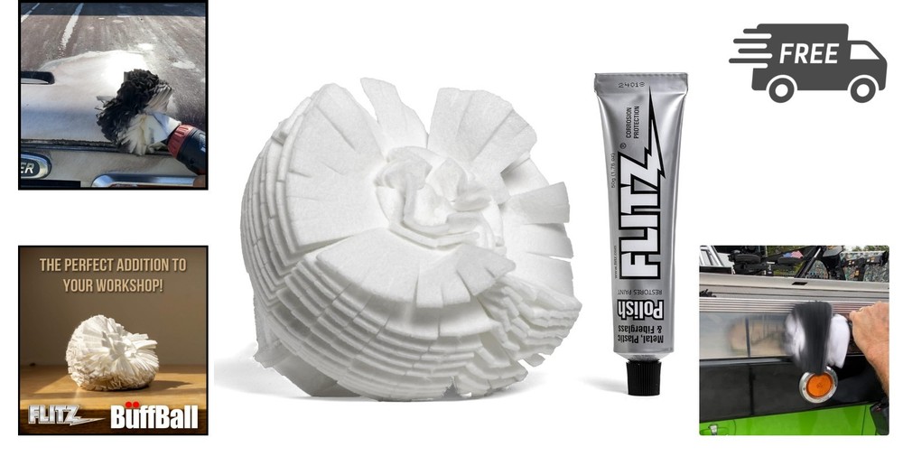 Buff Ball Drill Buffer Polisher Kit Metal Polish Paste All Surfaces 5in