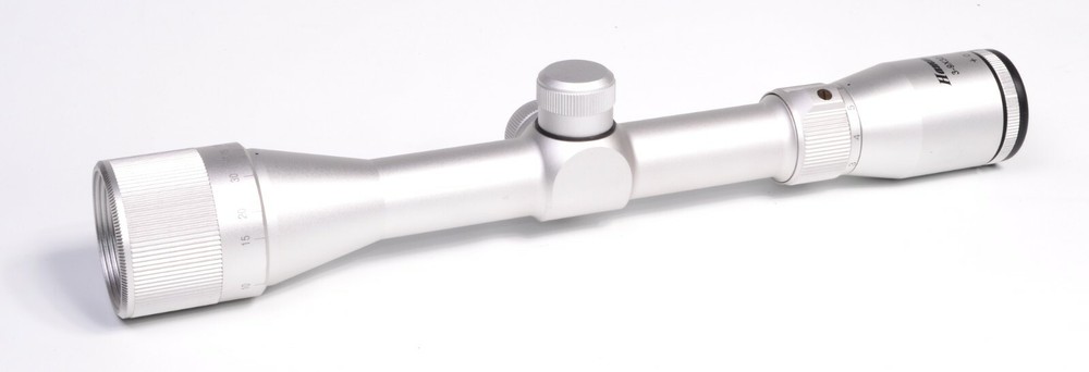 Stainless Silver Rifle Scope 3-9x32 AO Adjustable Objective w/ weaver Scope Ring