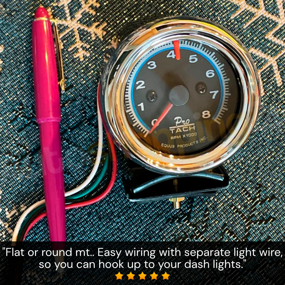 Equus 6076 2-1/2" Mini Chrome Tachometer