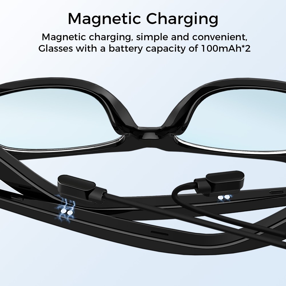 Smart Bluetooth Glasses, Built-in Mic/Speakers, 2 Interchangeable Filter Lenses