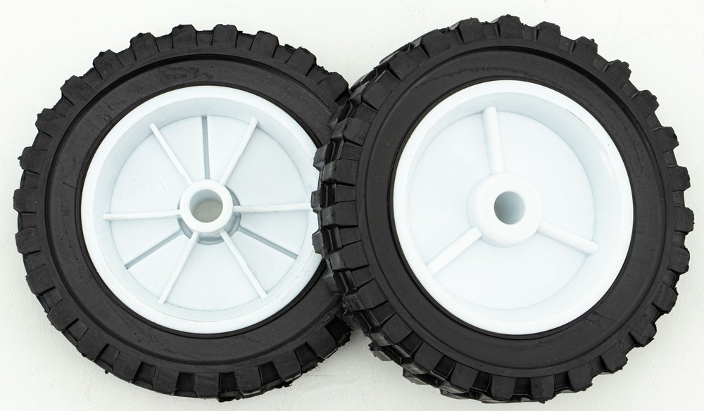 2pc 6" Flat Free Tire & Wheel with Plastic Hub