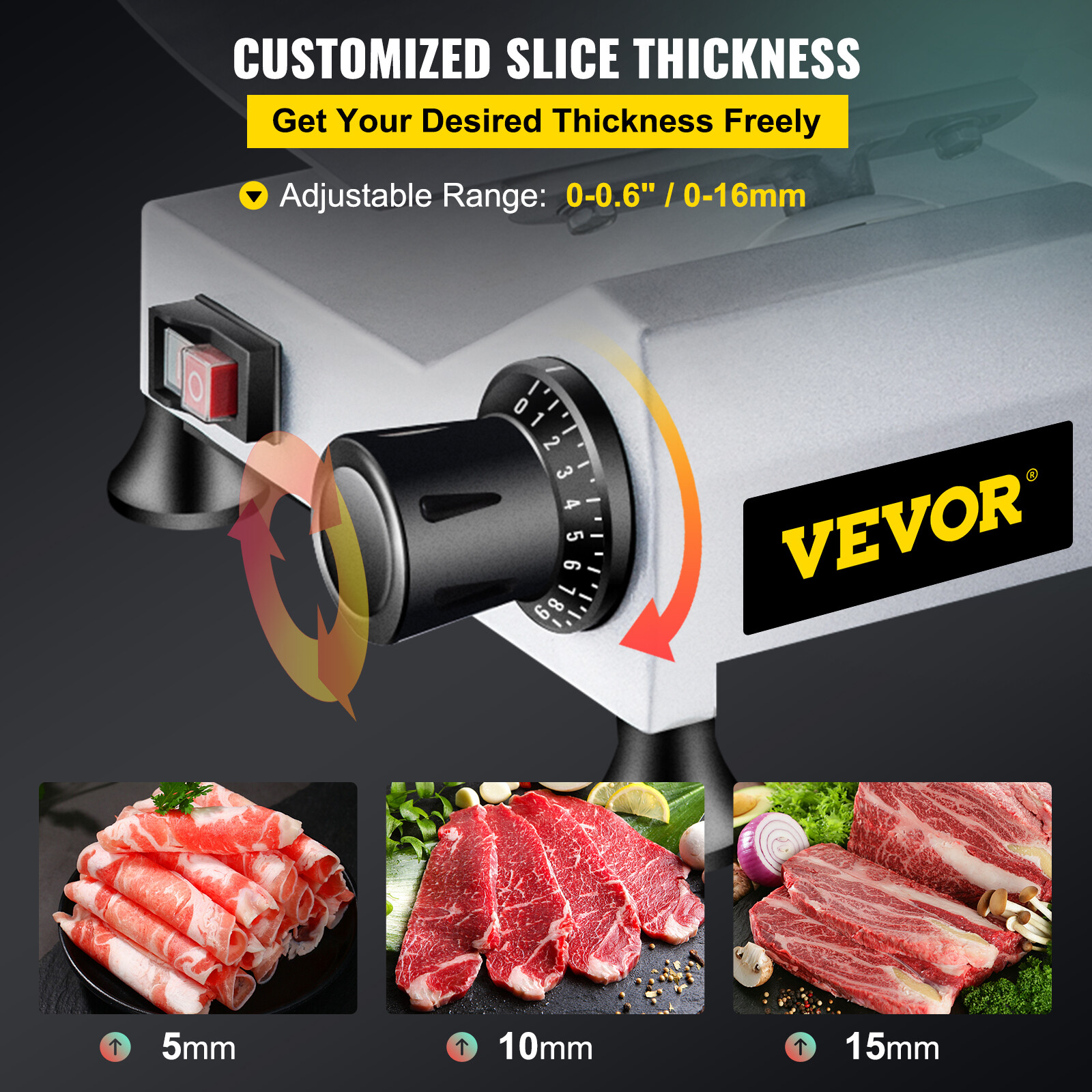 VEVOR Commercial 12" Blade Meat Slicer Deli Food cutter Electric slicer 440RPM