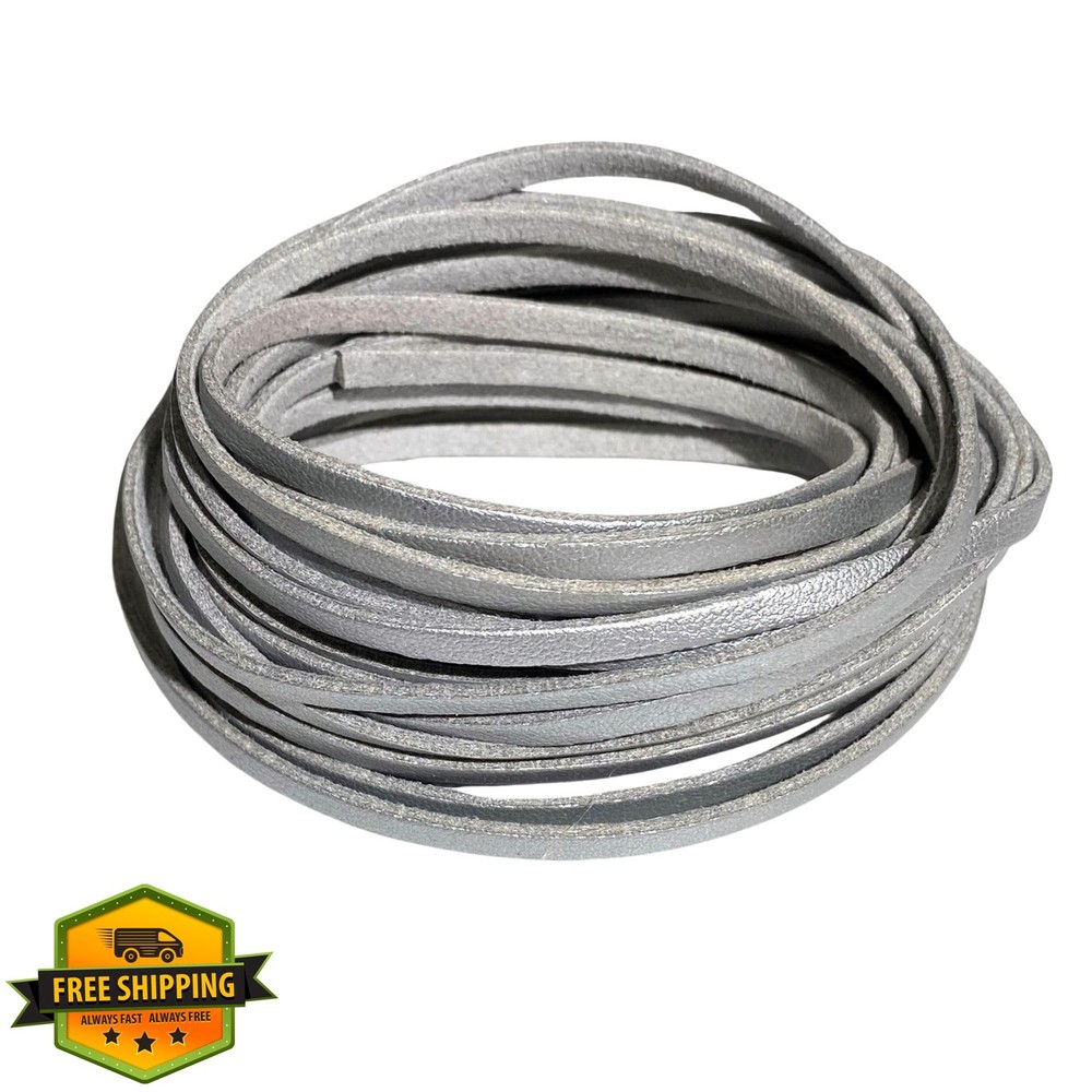 4mm Flat Leather Cord 5+ Yds Tan Braiding String