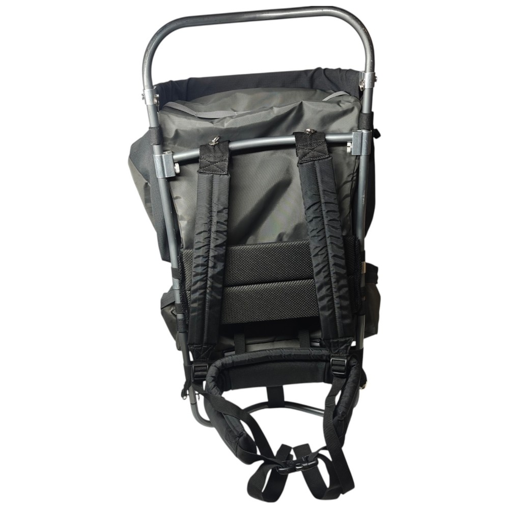 Jansport Gray / Black External Frame Scout Strap Camping Backpack Hiking Bag