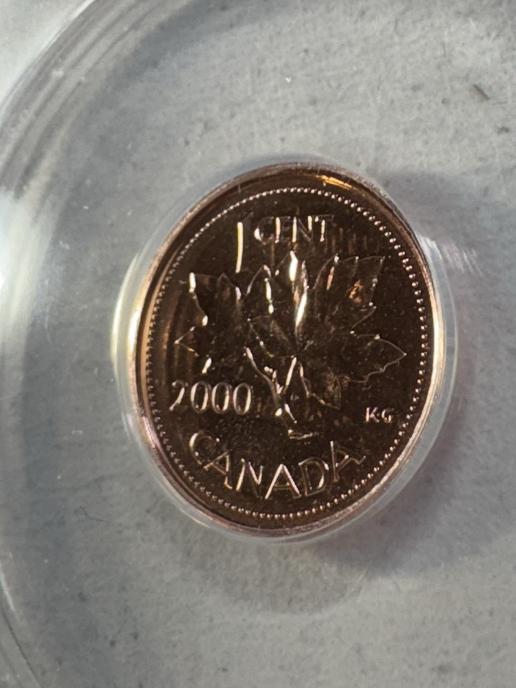 2000 Canada 1 Cent Graded MS 69 RD by ANACS Proof Like