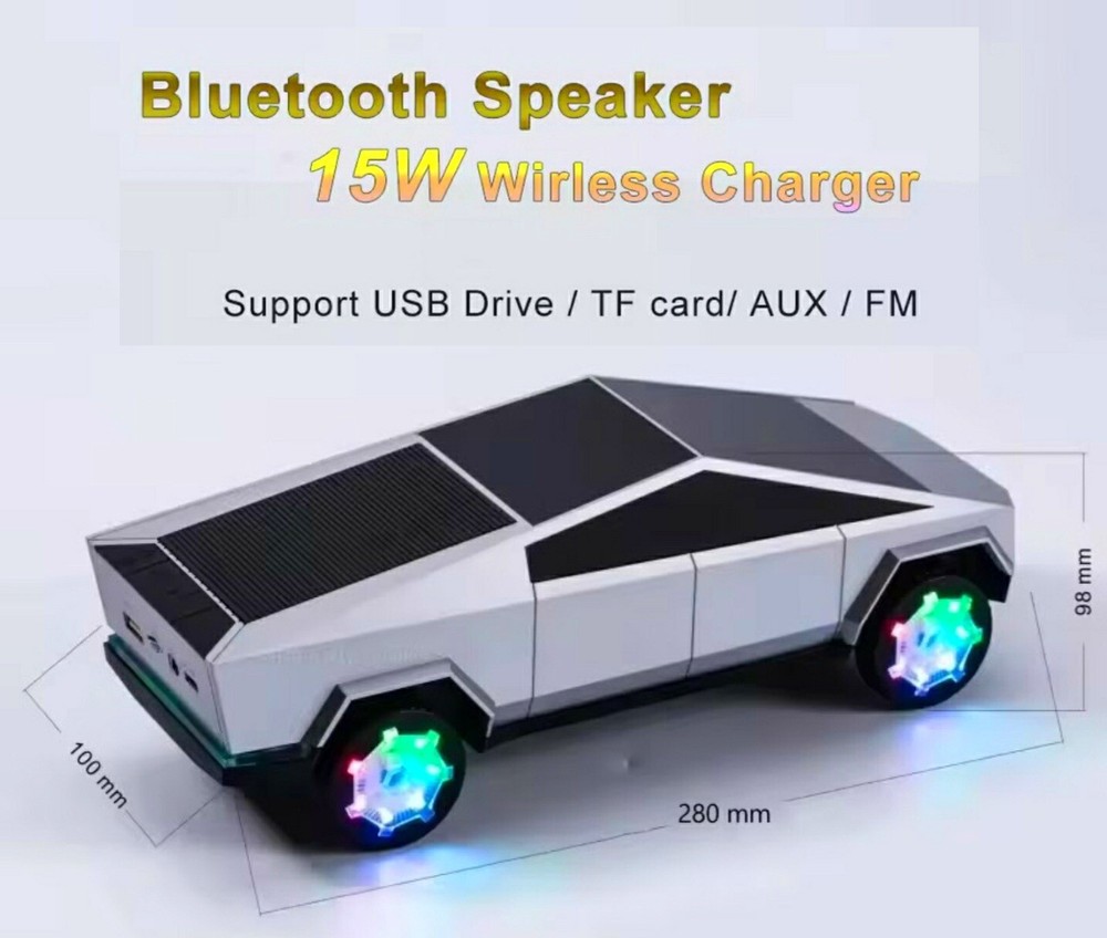 Tesla Cyber Gray Bluetooth Speaker With Lights 🔥
