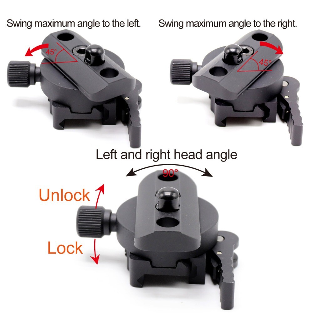 Multi_Function Bipod Adapter QD Picatinny Rail Mount Swivel Stud