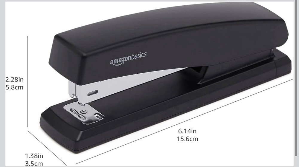 Amazon Basics Desktop Stapler Set, 3 Pack, 25 Sheet Capacity, Black