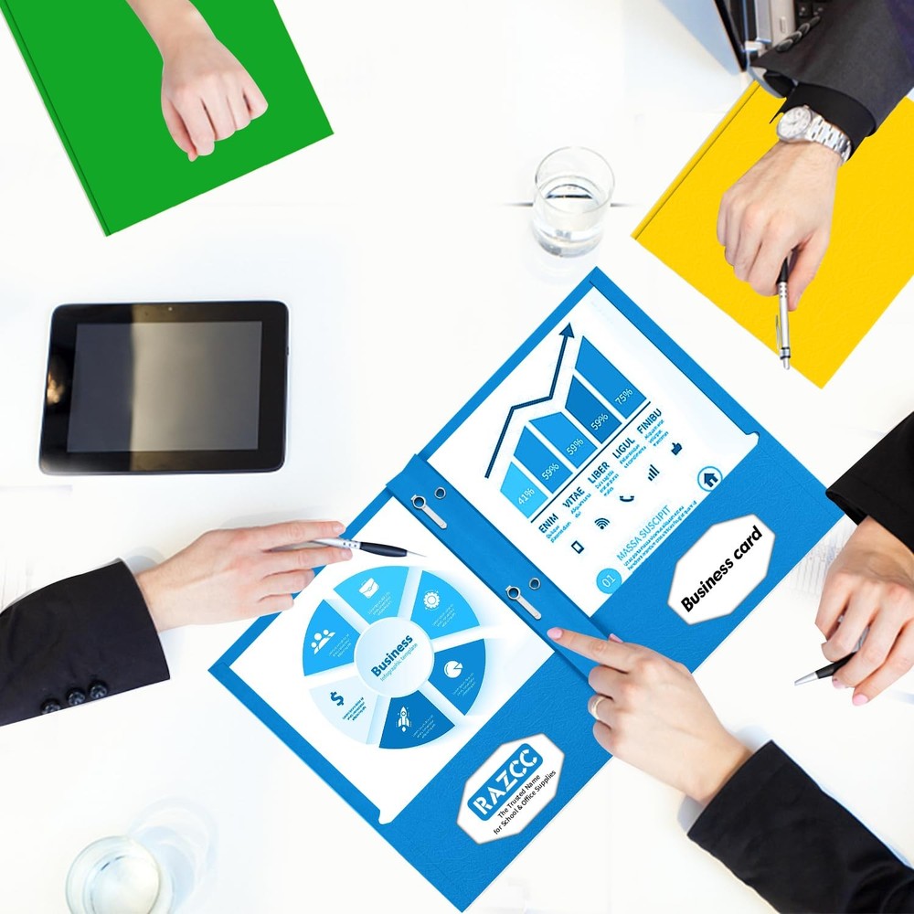 Two Pocket Folders, RAZCC 50 Pack 50 Pack, Assorted 5 Light Colors