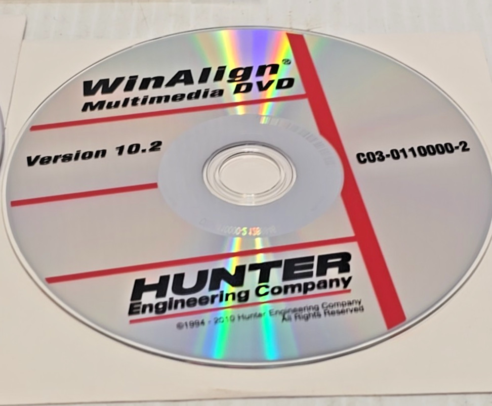Hunter Engineering Version 10.2 WinAlign Alignment Installation Software 2010