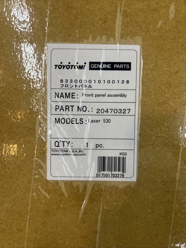 Touotomi Front Panel Assembly 20470327