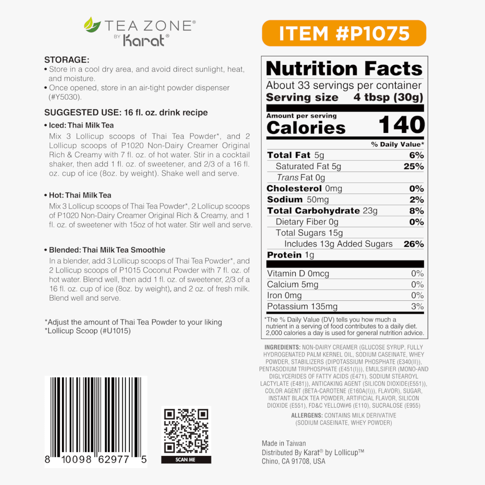 Tea Zone Thai Tea Powder - Bag (2.2 lbs), P1075