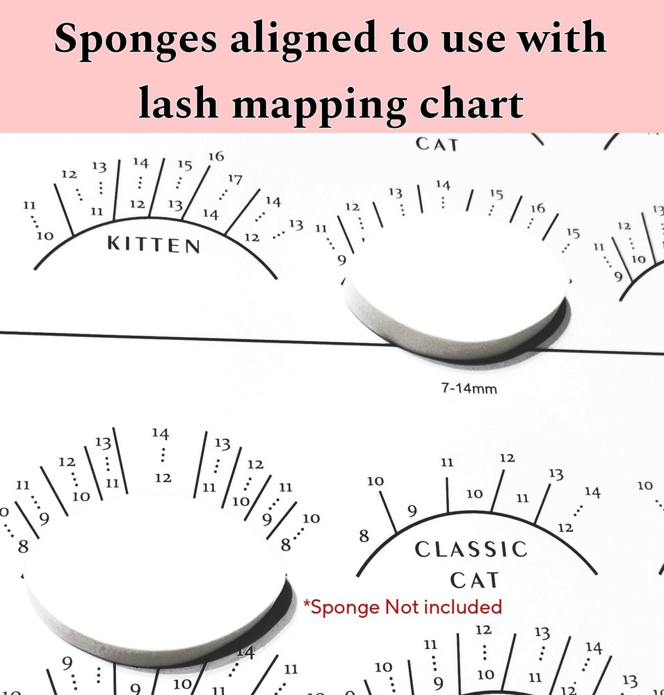 Lash Mapping Chart for Eyelash Extension Training - Beginner Practice Kit