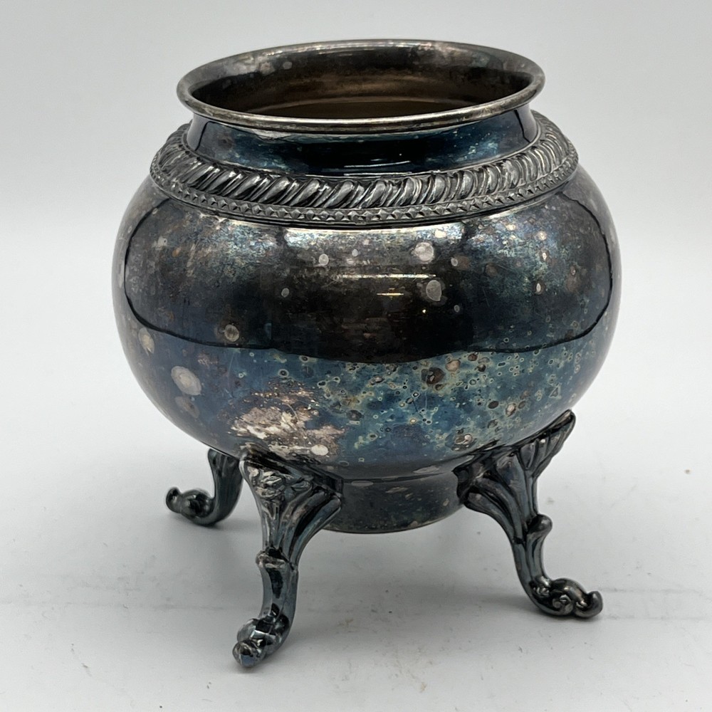 Vintage Silver On Copper Footed Bowl