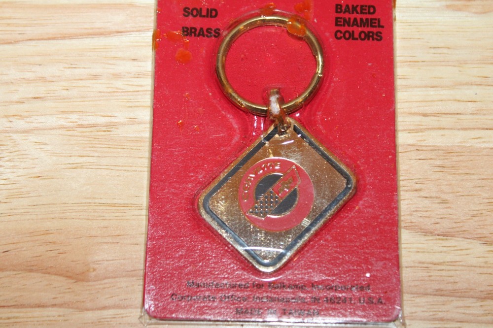 NAPA Balkamp Keychain CORVETTE Rectangle Solid Brass 731-1303 VTG NEW